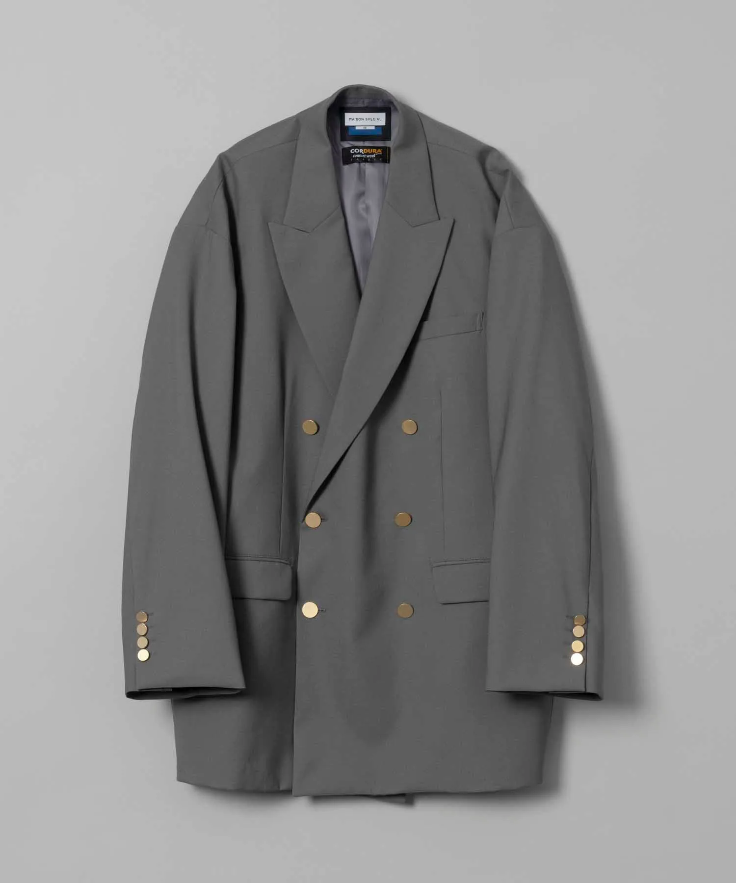 CORDURA Wool Prime-Over Peaked Lapel Gold Button Blazer