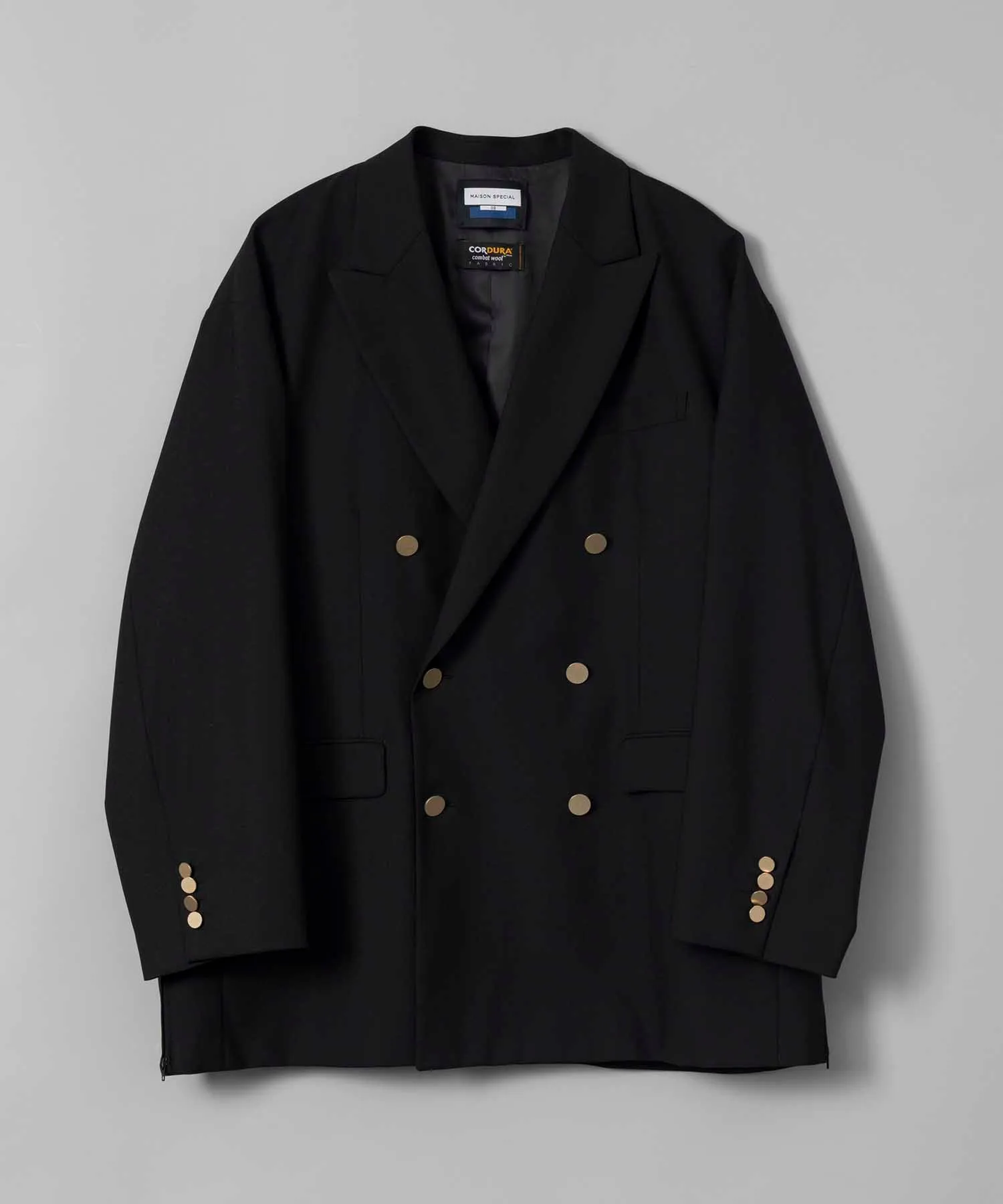 CORDURA Wool Prime-Over Peaked Lapel Gold Button Blazer