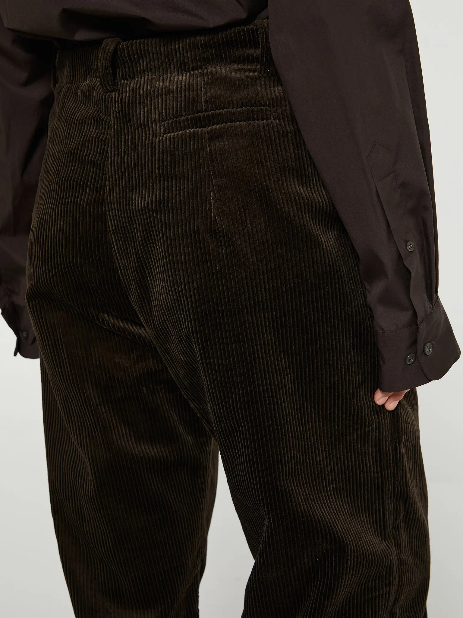 Corduroy Box Trousers in Brown