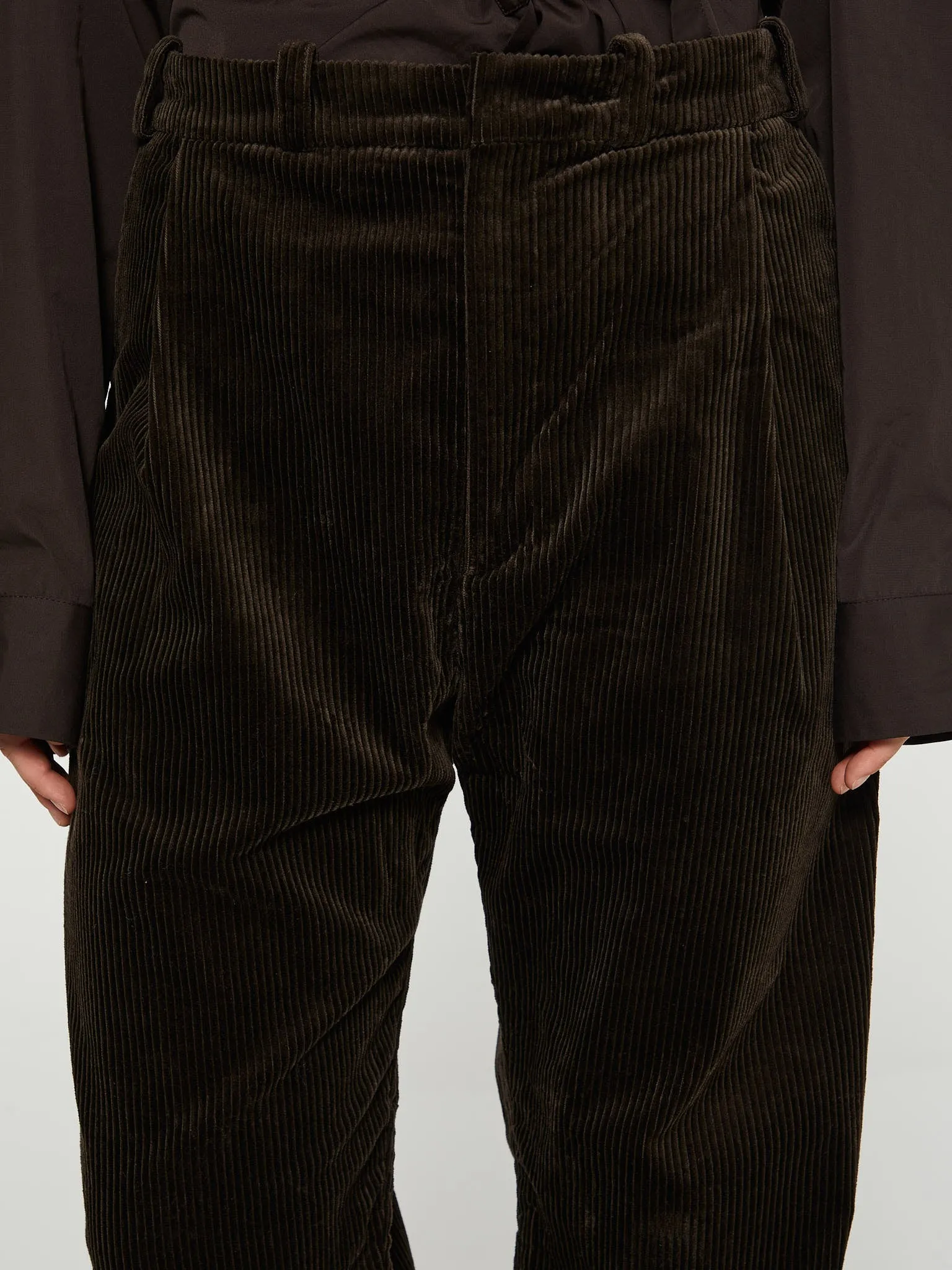 Corduroy Box Trousers in Brown