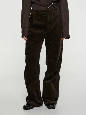 Corduroy Box Trousers in Brown