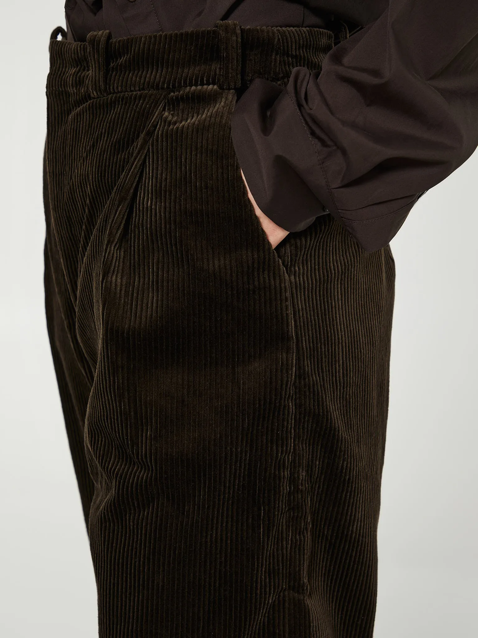 Corduroy Box Trousers in Brown