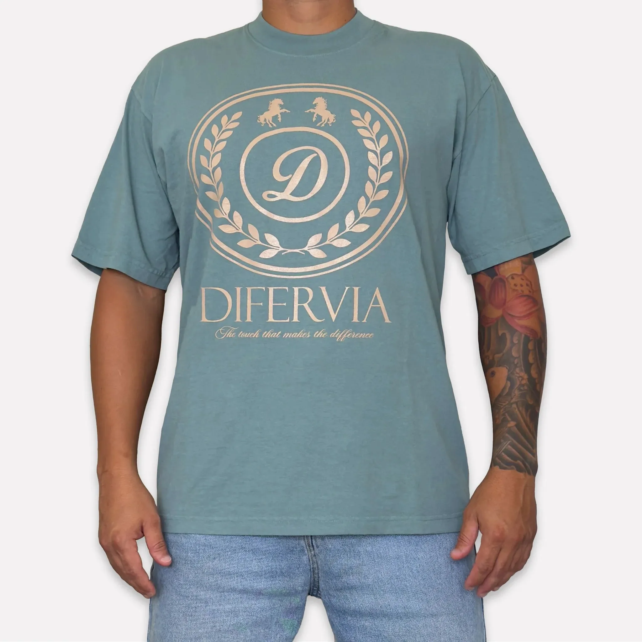 DIFERVIA SHIELD, ATLANTIC GREEN T-SHIRT