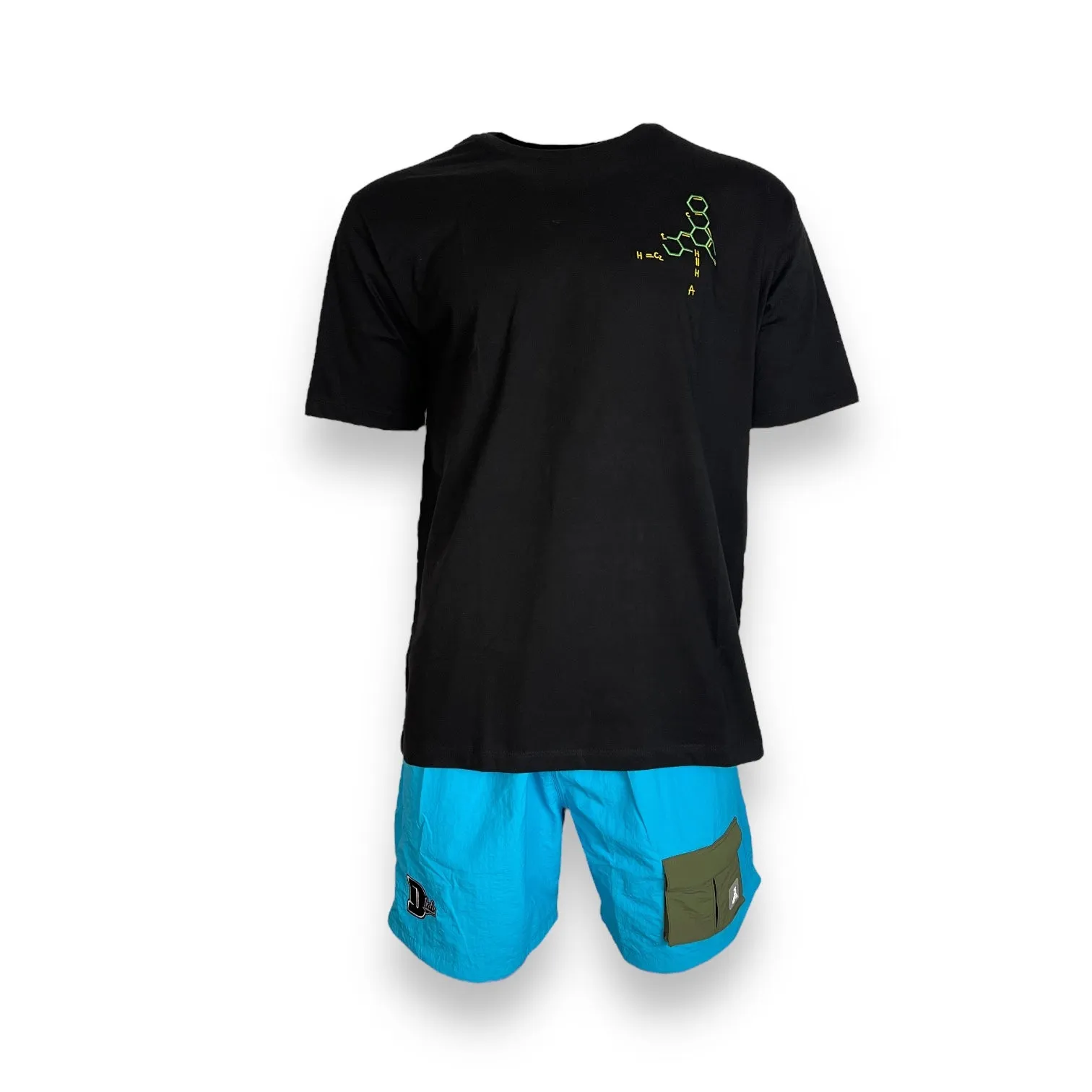 DLAB Hybrid Shorts Blue with Dark Green Pocket