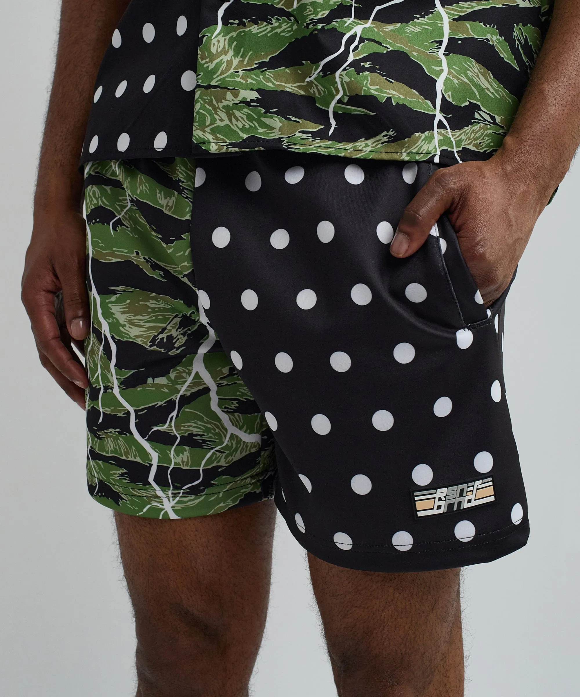 Dots And Camo Split Shorts