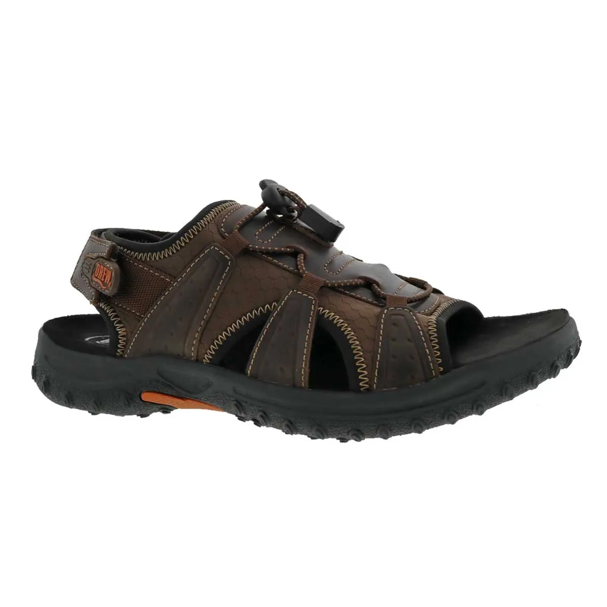 Drew Men's Waves Sandals Brown Leather Combo