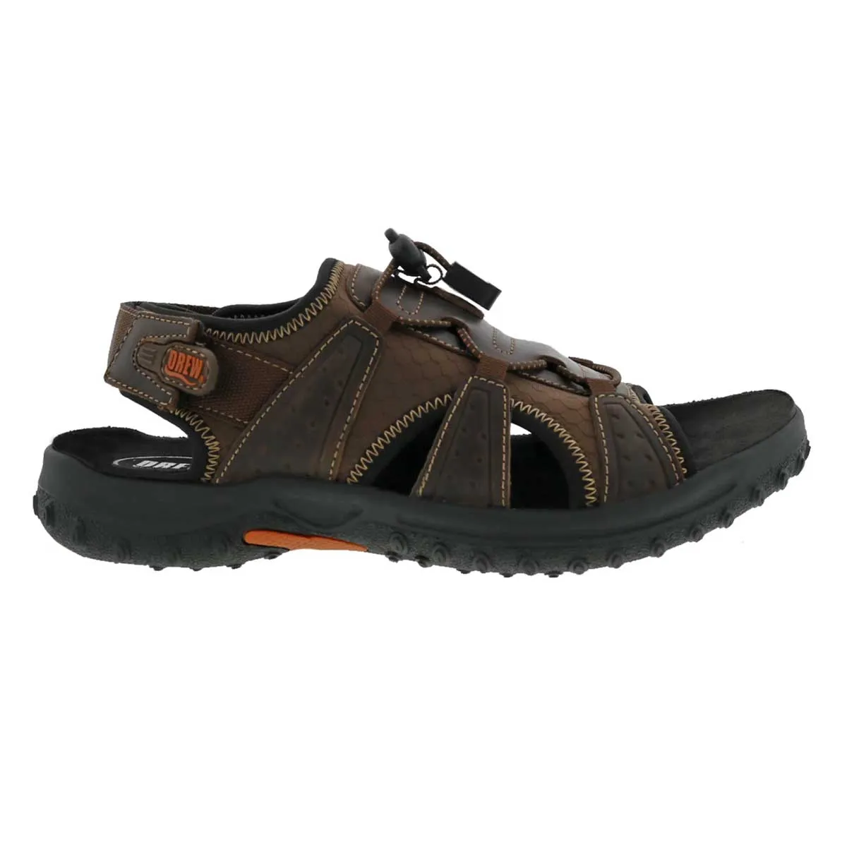 Drew Men's Waves Sandals Brown Leather Combo