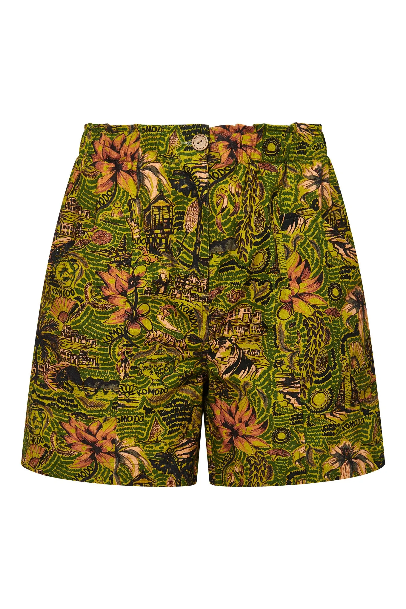 DUNE - Organic Cotton Tropical Print Green Shorts