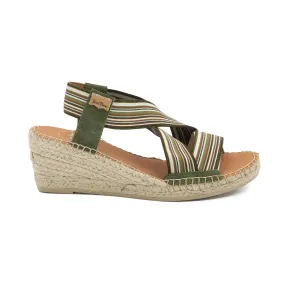 Elastic Fabric Wedge Espadrille for Women - Tina