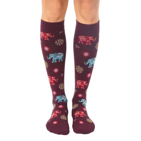 Elephant Print Compression Socks with 15-20 mmHg