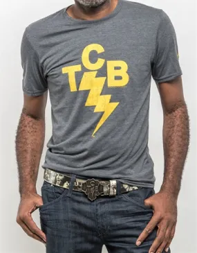 Elvis "TCB" Tee - Grey/Gold