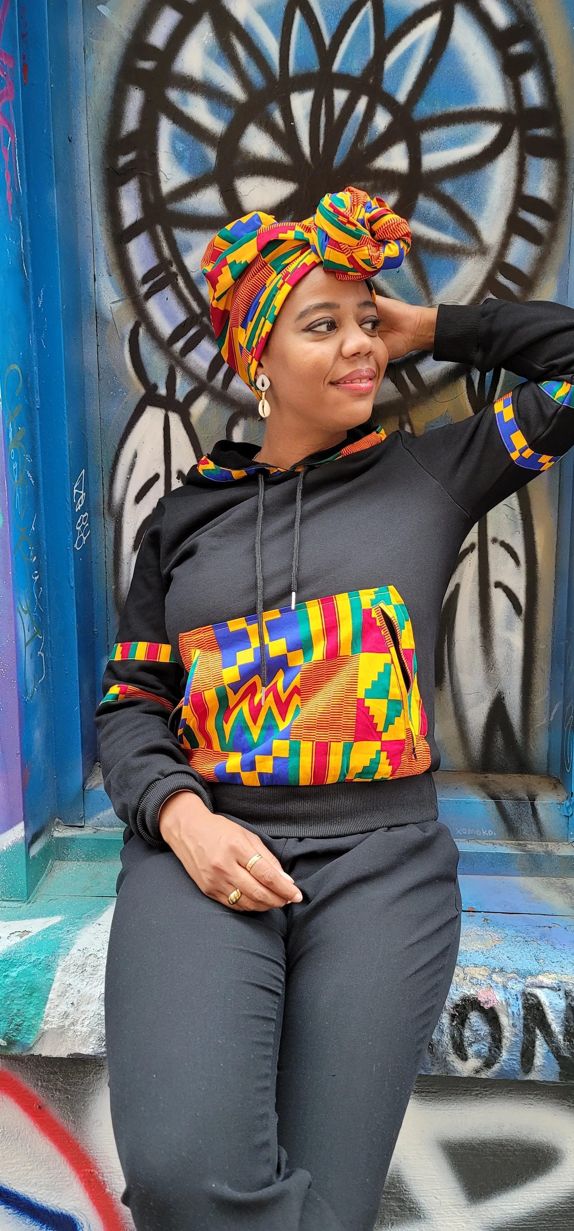 ENOWA AFRICAN PRINT UNISEX ADULTS’ HOODIE SWEATSHIRT