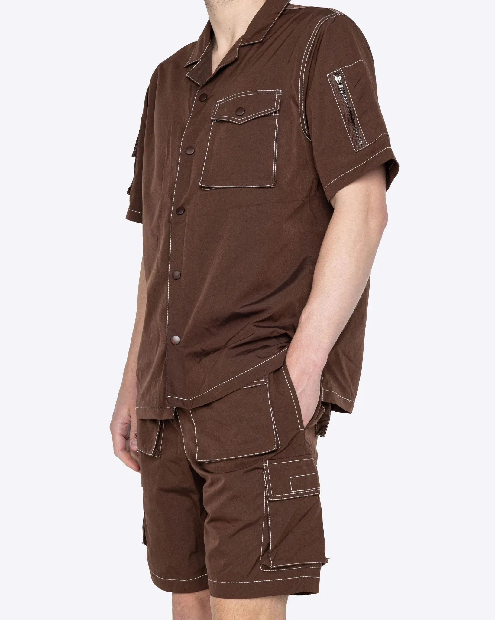 EPTM REWORK SNAP SHORTS BROWN