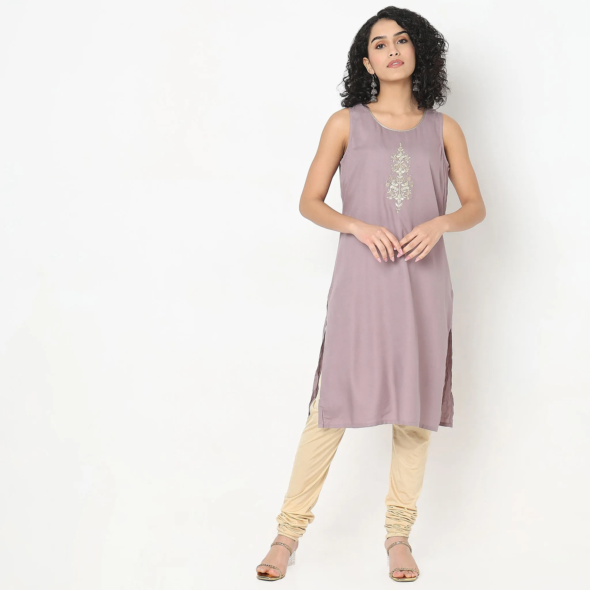 Flare Fit Embellished Kurta