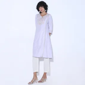 Flare Fit Embroidered Kurta