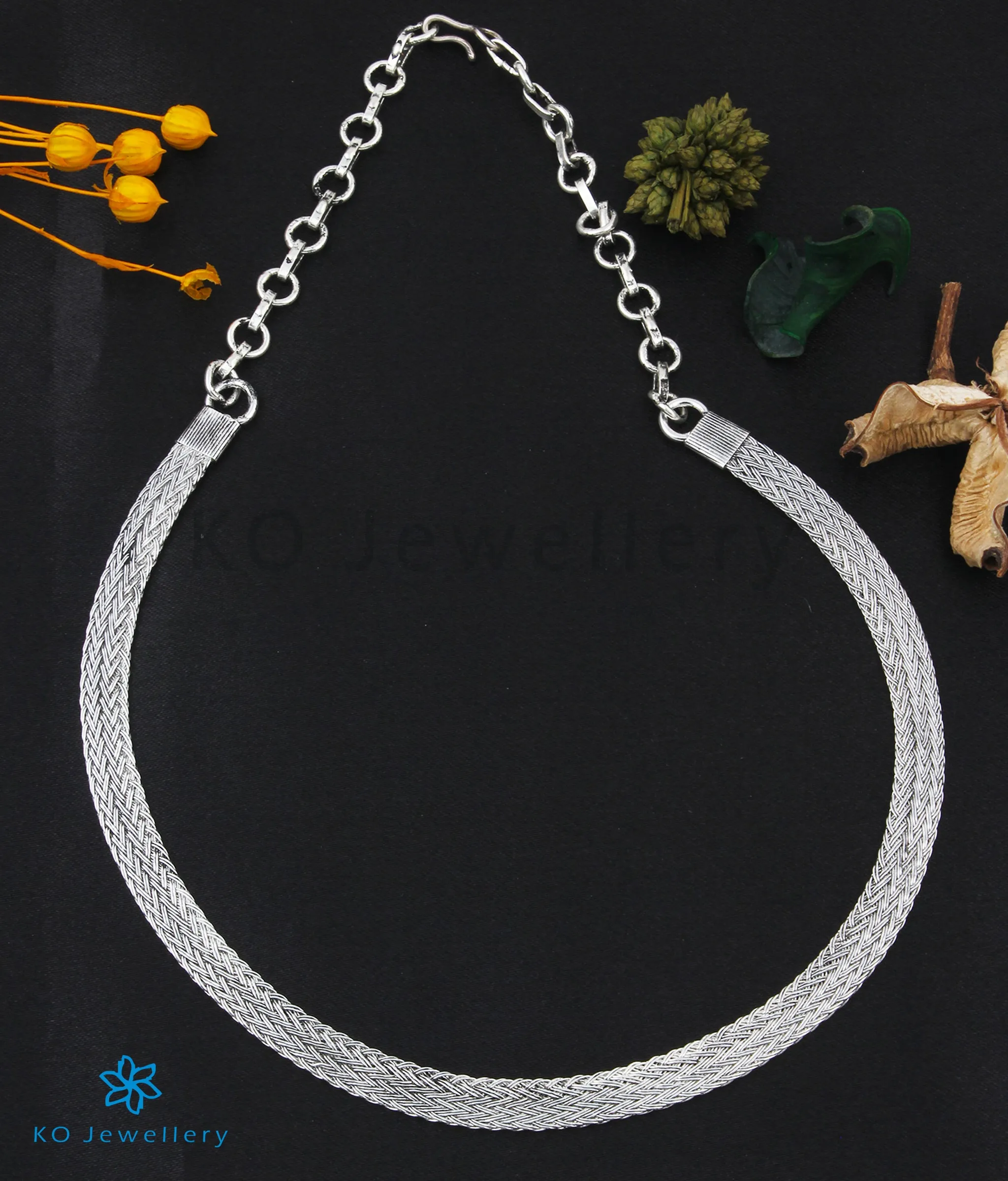 Flat Silver Chain (Oxidised)