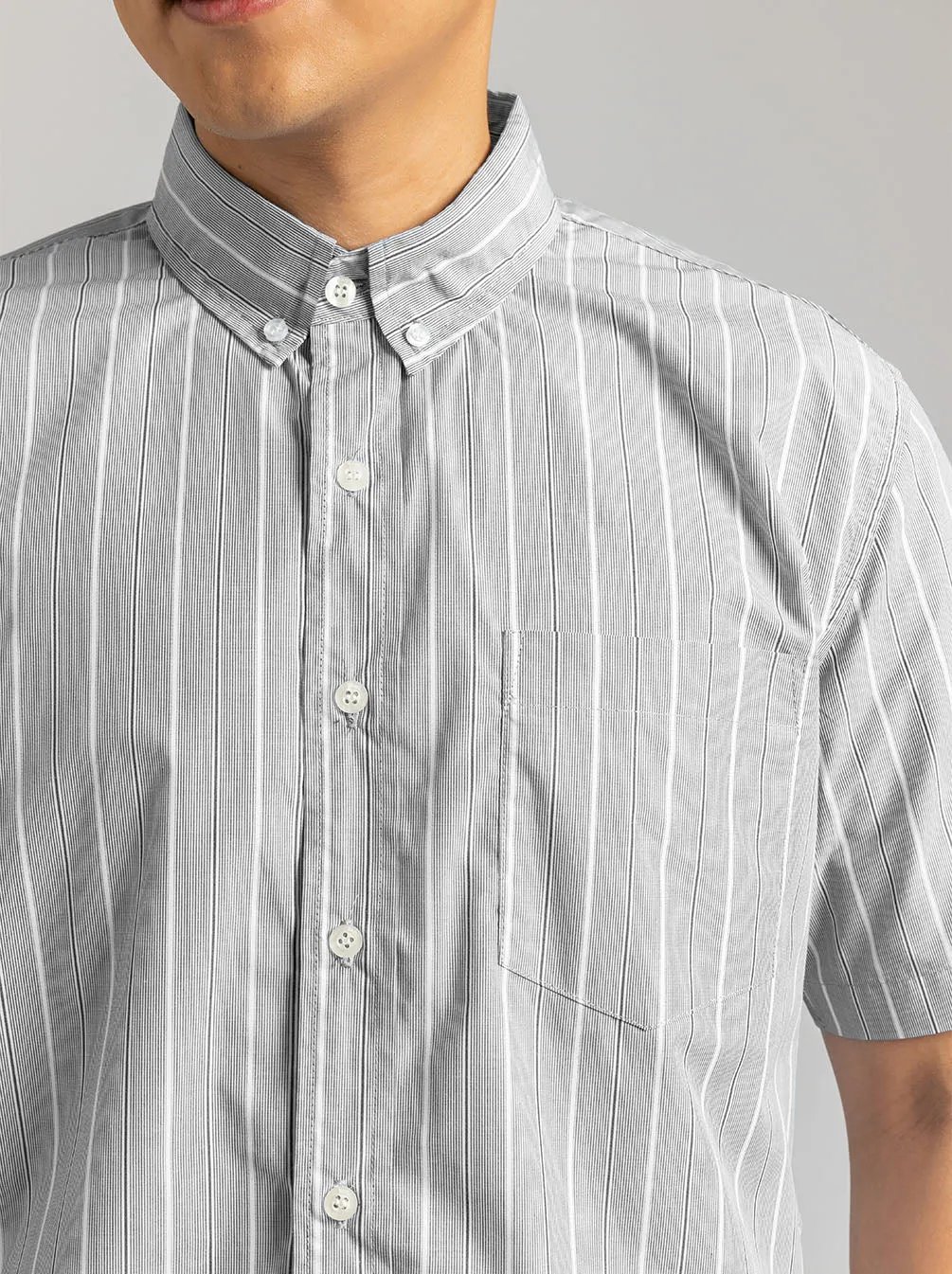 GALEN SHORT SLEEVE SHIRT BLACK STRIPE