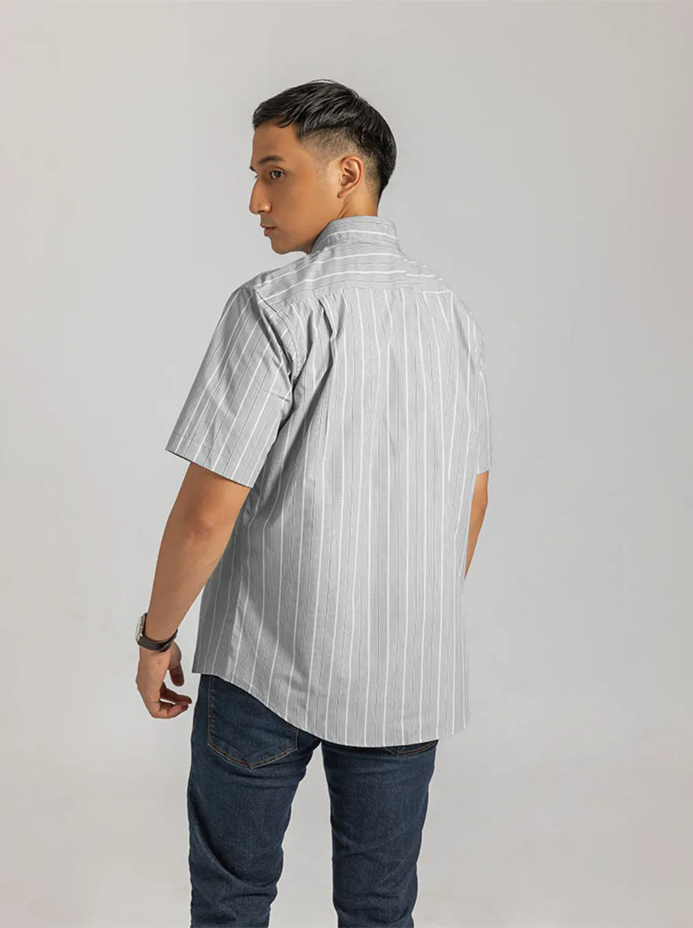 GALEN SHORT SLEEVE SHIRT BLACK STRIPE