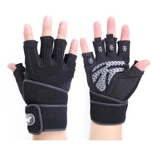 Gym Training Wrist Wrap Glove Weight Lifting Sport Mesh Gloves