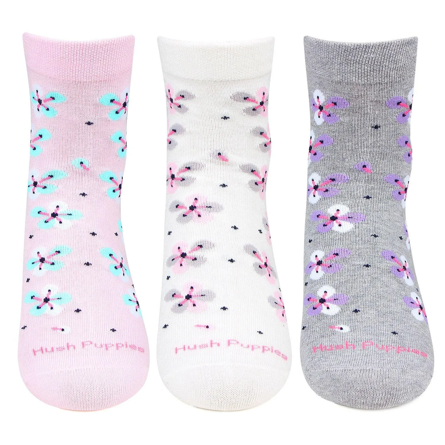 Hush Puppies Women's Floral Ankle Socks - Pack of 3