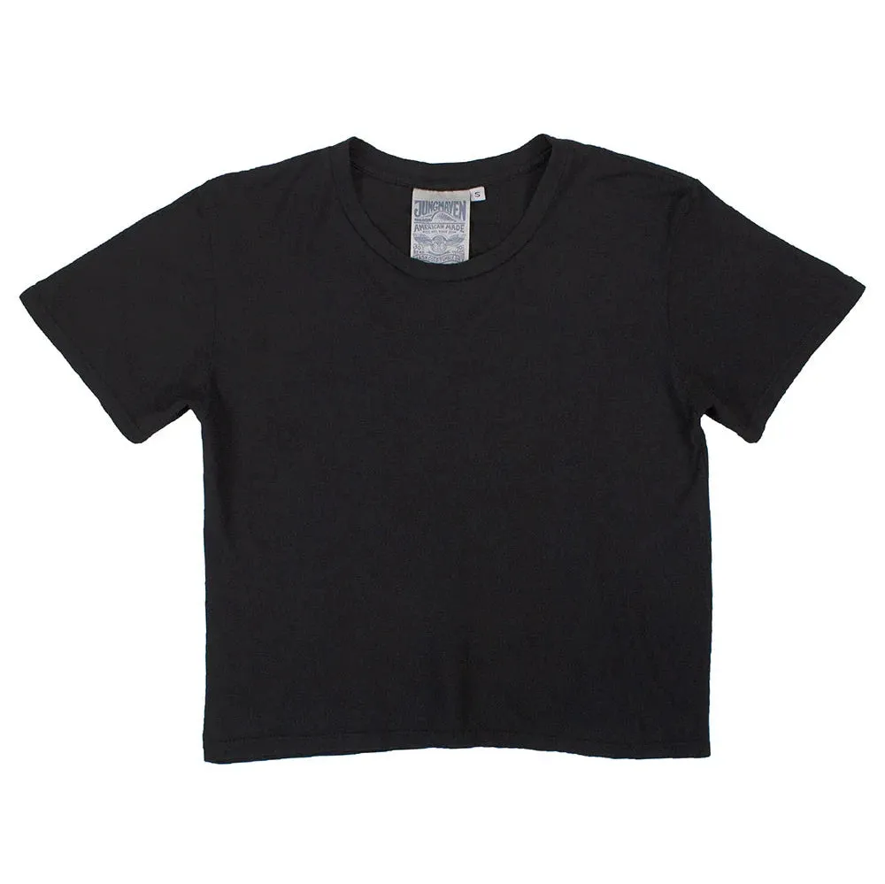 Jungmaven | Ojai Crop Tee in Black