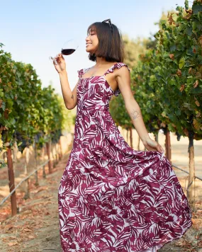 Kenny Flowers x Belle Glos Collab - Spill The Wine Resort Dress with Ruffle Straps