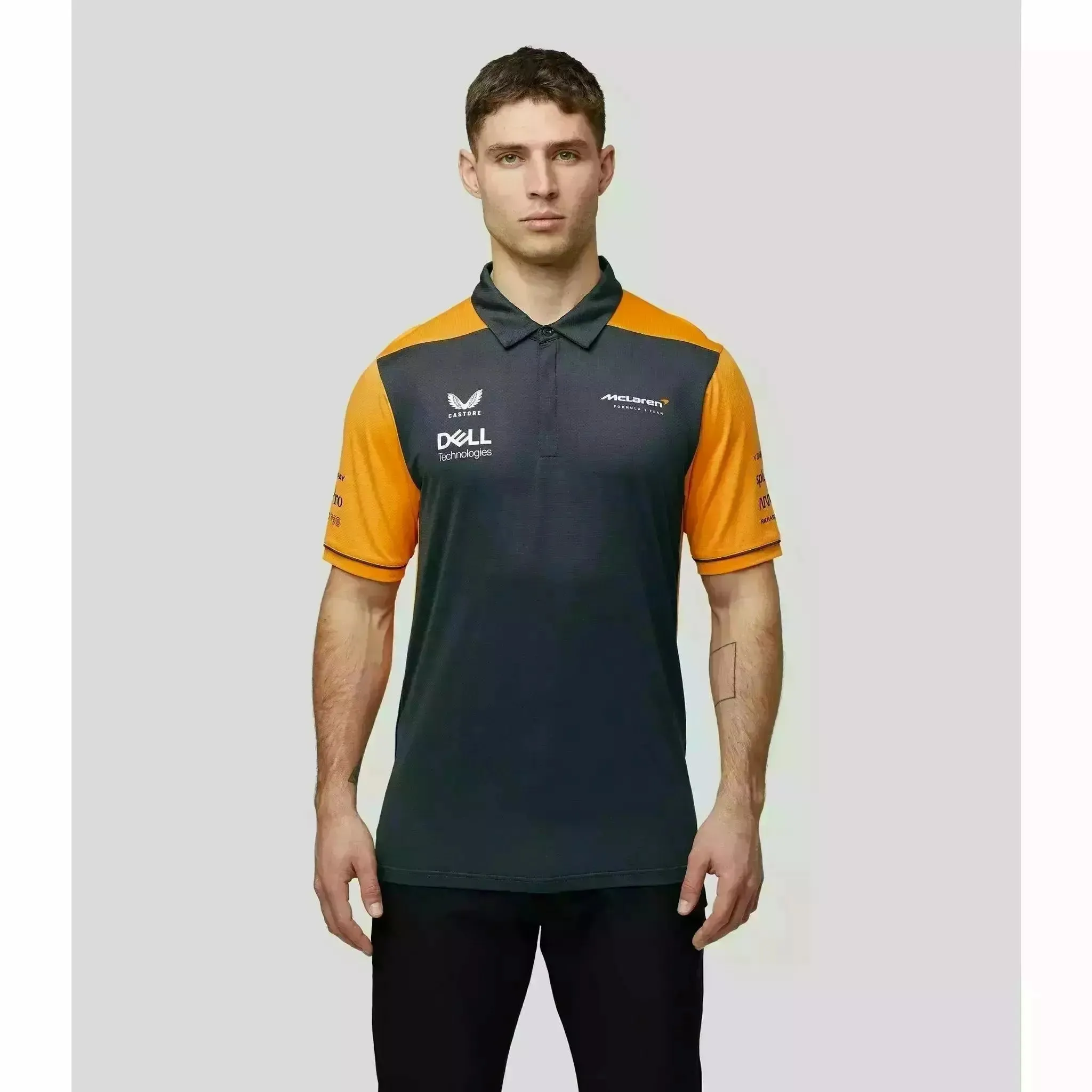 McLaren F1 Men's Team Polo Shirt - Papaya/Phantom