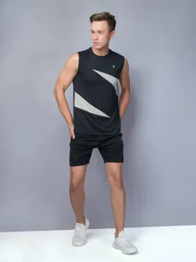 Men Colorblock Slim Fit Crew Neck Innerwear Vest with TECHNO COOL