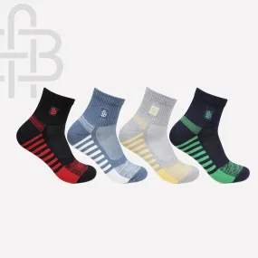 Men Multicolored Ankle Socks- Pack of 4