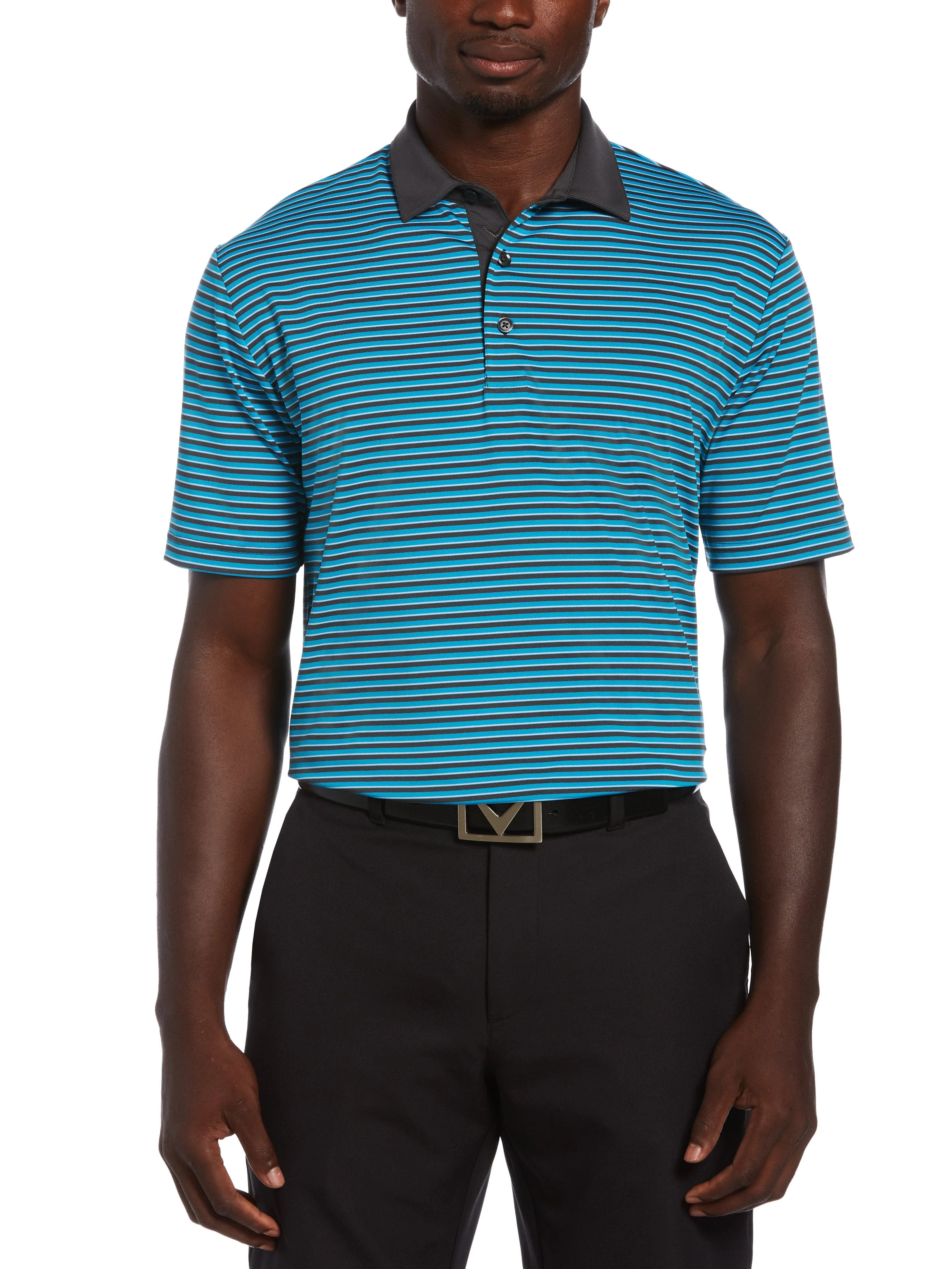 Mens 3-Color Stripe Polo