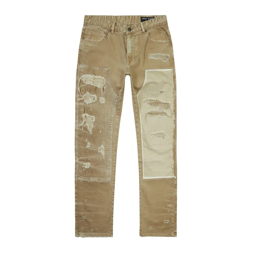 Mixed Media Double Knee Twill Pants