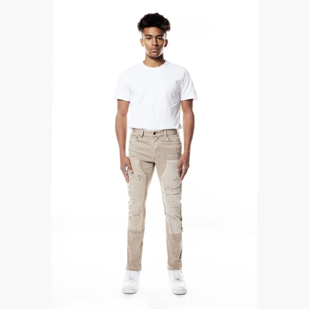 Mixed Media Double Knee Twill Pants