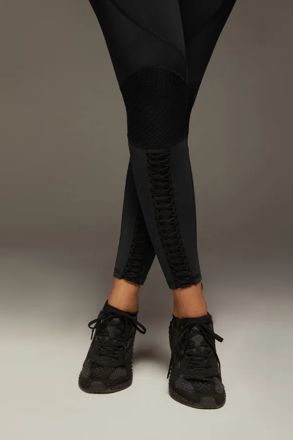 Luxury Moonwalk 7/8 Length Lace-Up Leggings