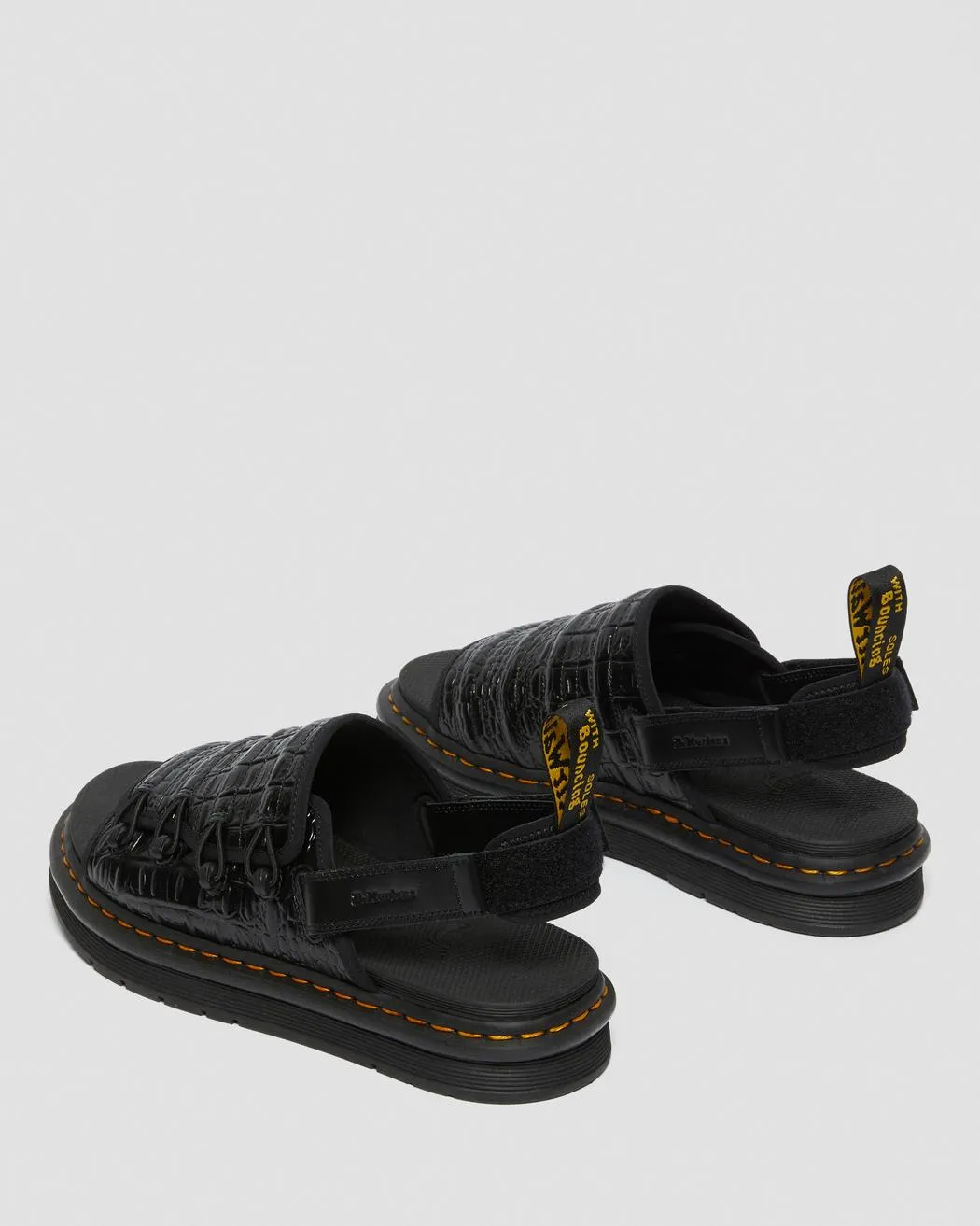 MURA SUICOKE CROCO LEATHER SANDALS