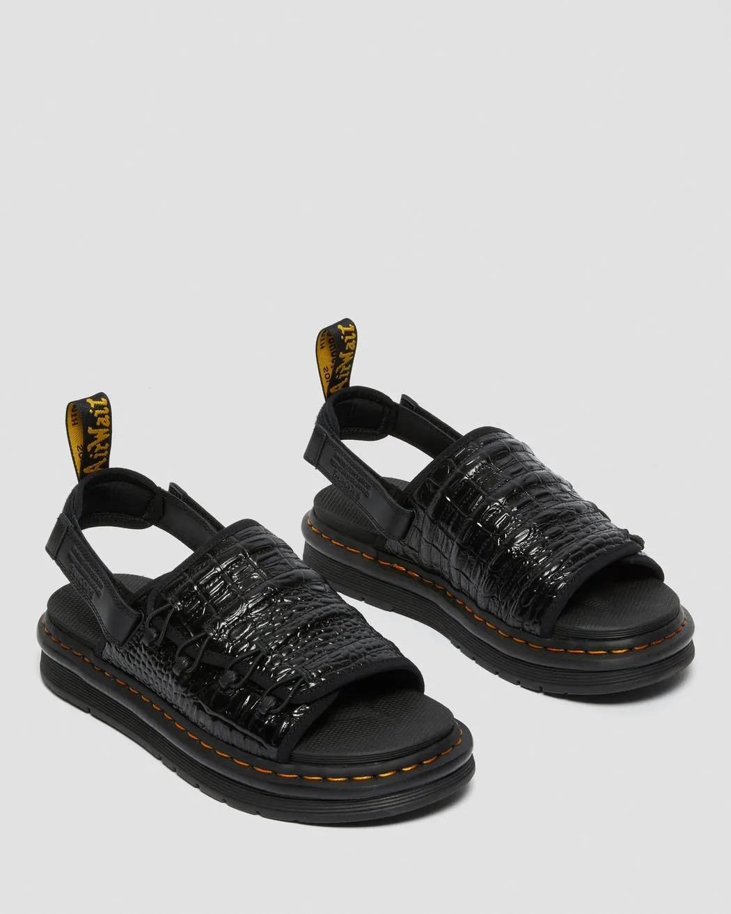 MURA SUICOKE CROCO LEATHER SANDALS