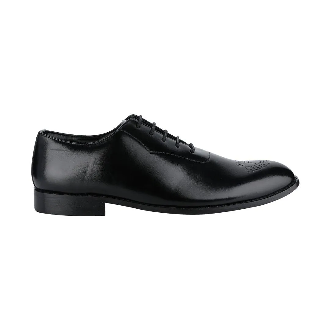 Novara Black Medallion-Toe  Oxfords