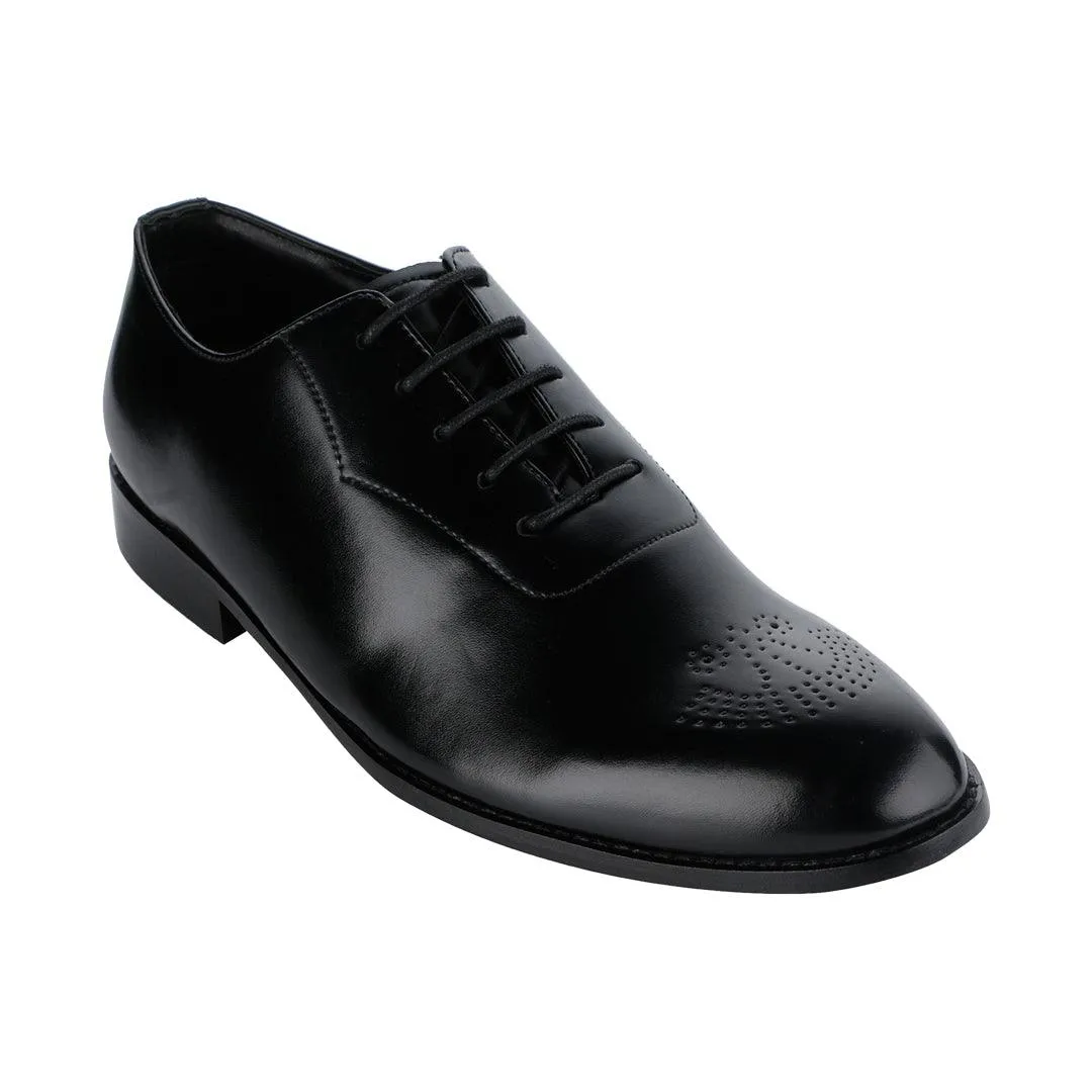 Novara Black Medallion-Toe  Oxfords