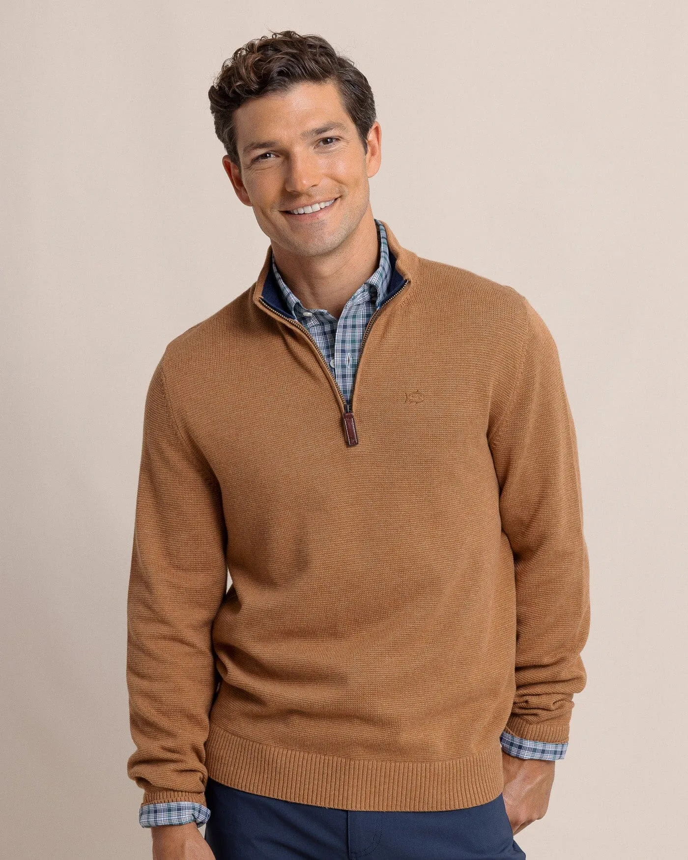 Oakatie Heather Quarter Zip Sweater