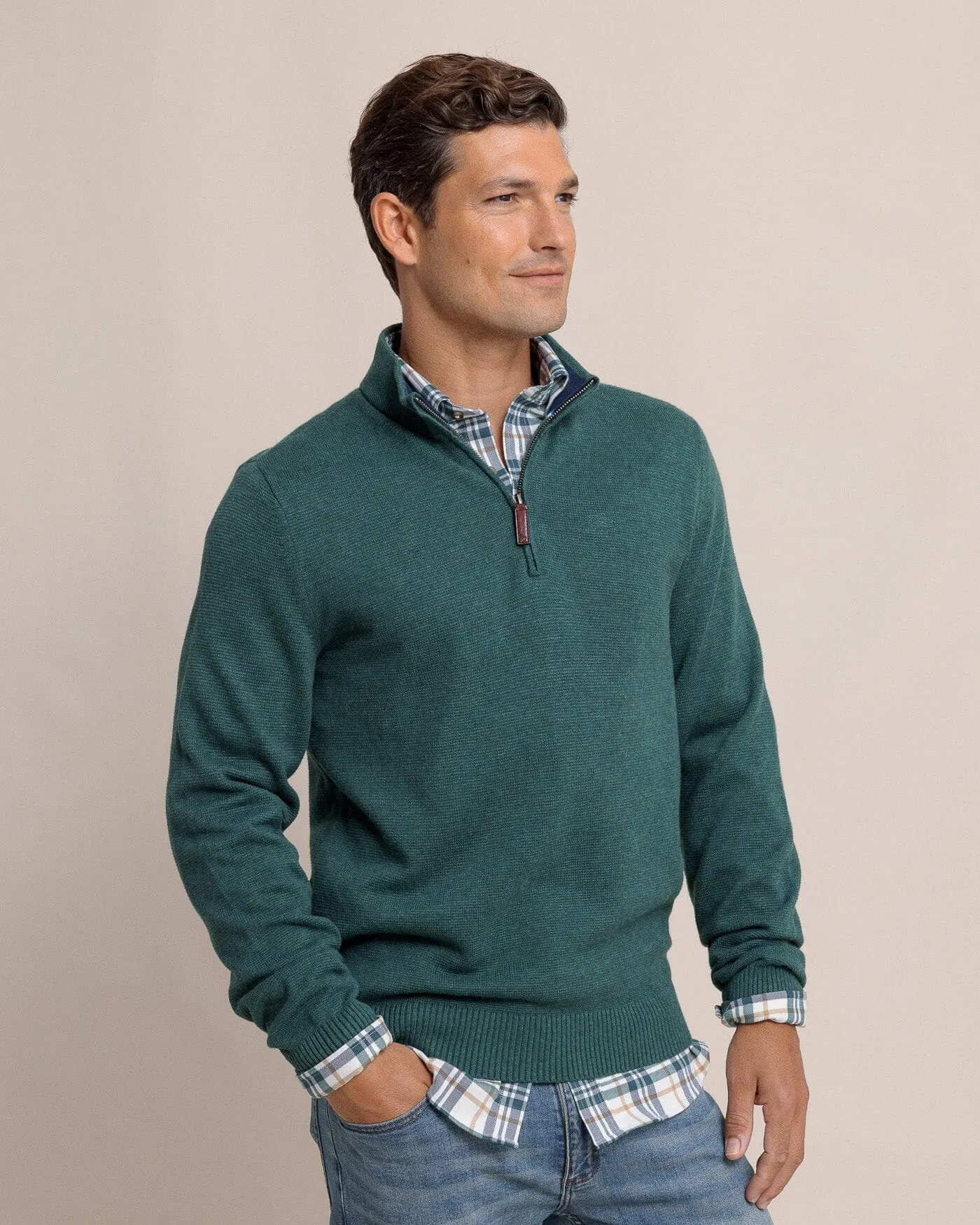 Oakatie Heather Quarter Zip Sweater