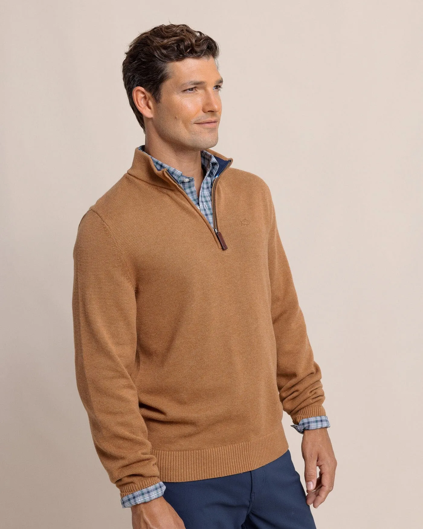 Oakatie Heather Quarter Zip Sweater