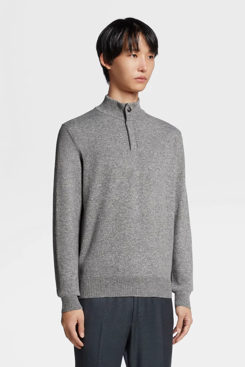 Oasi Cashmere Zip Mock Sweater