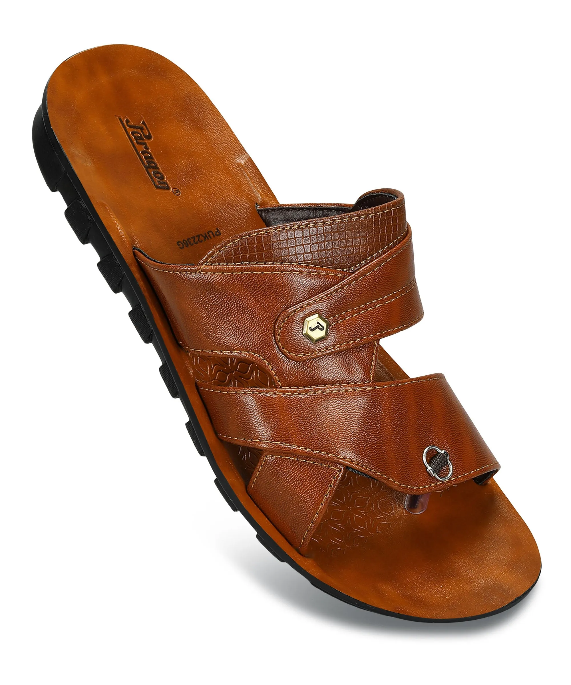 Paragon Men's Slip-on Brown Sandals for Men | Comfortable Sole & Durable