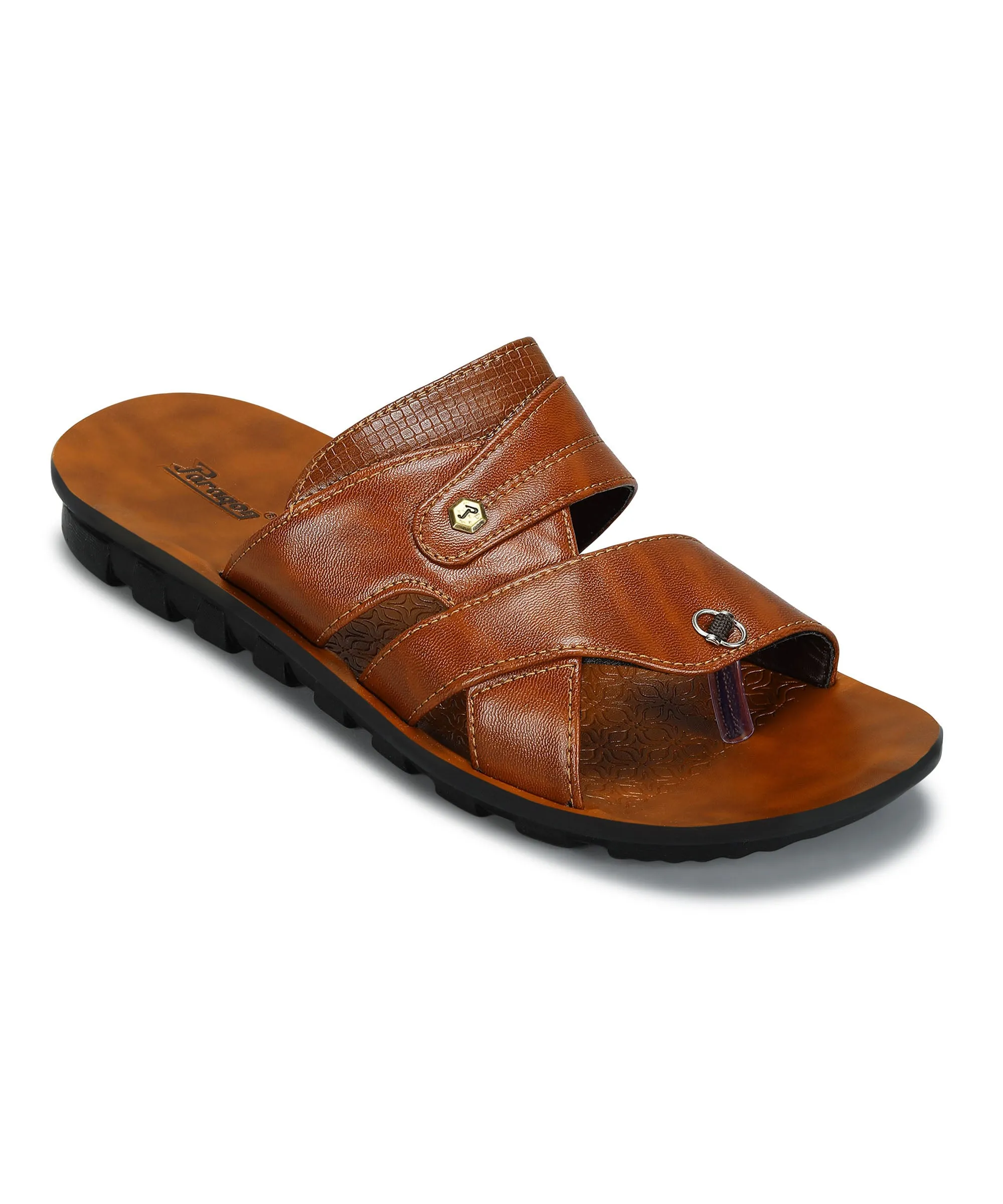 Paragon Men's Slip-on Brown Sandals for Men | Comfortable Sole & Durable