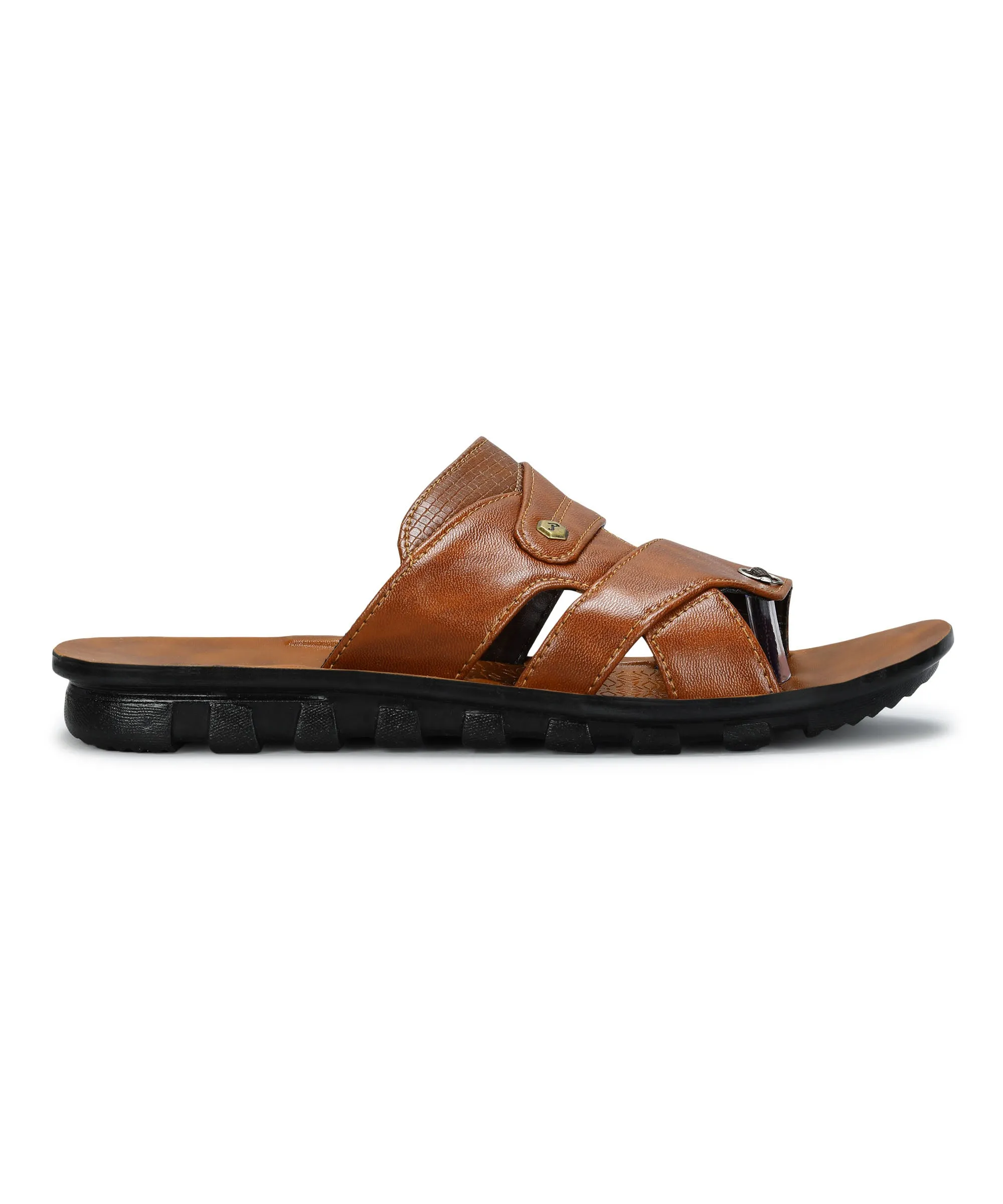 Paragon Men's Slip-on Brown Sandals for Men | Comfortable Sole & Durable