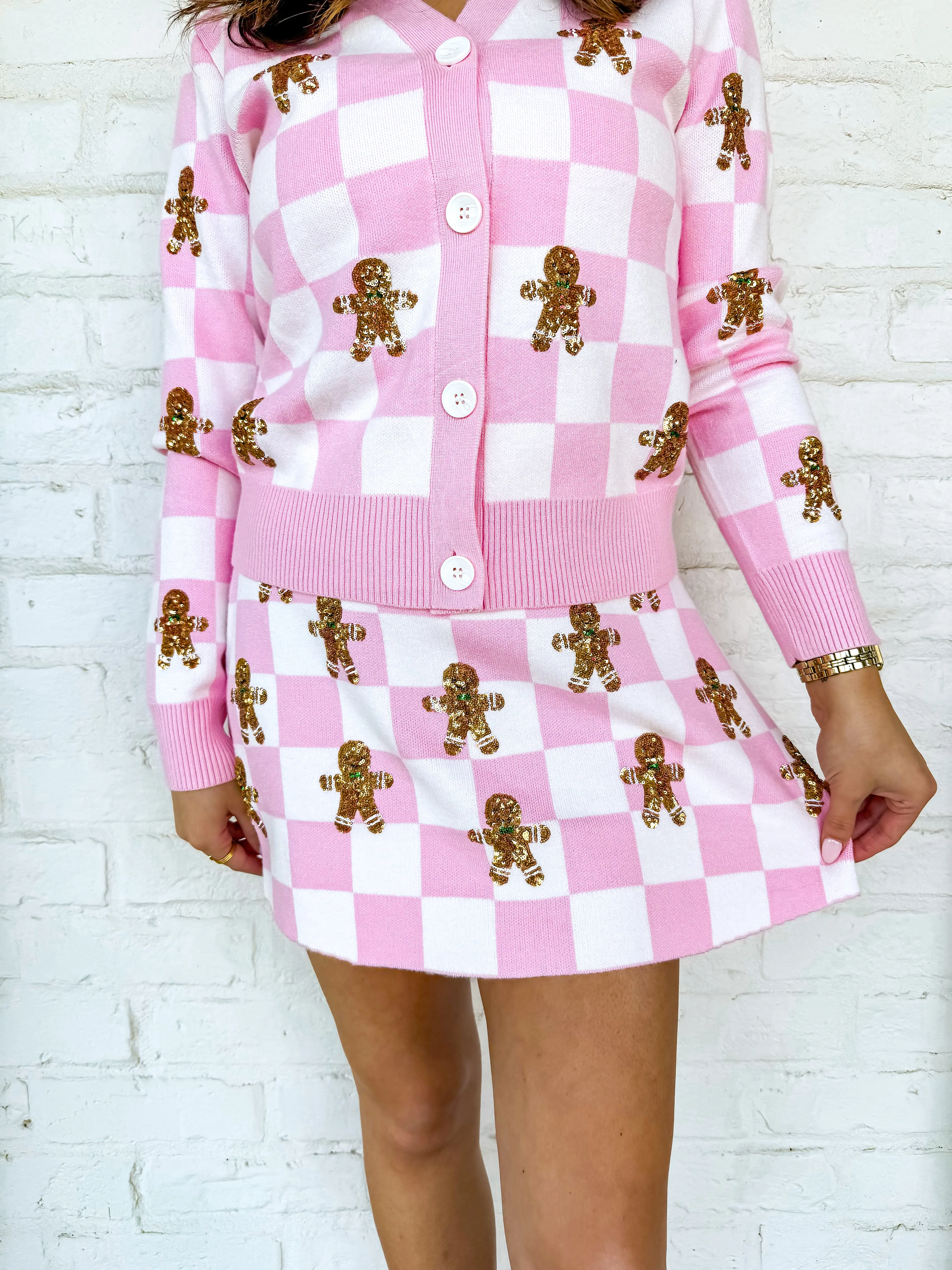 Pink Plaid Gingerbread Skirt