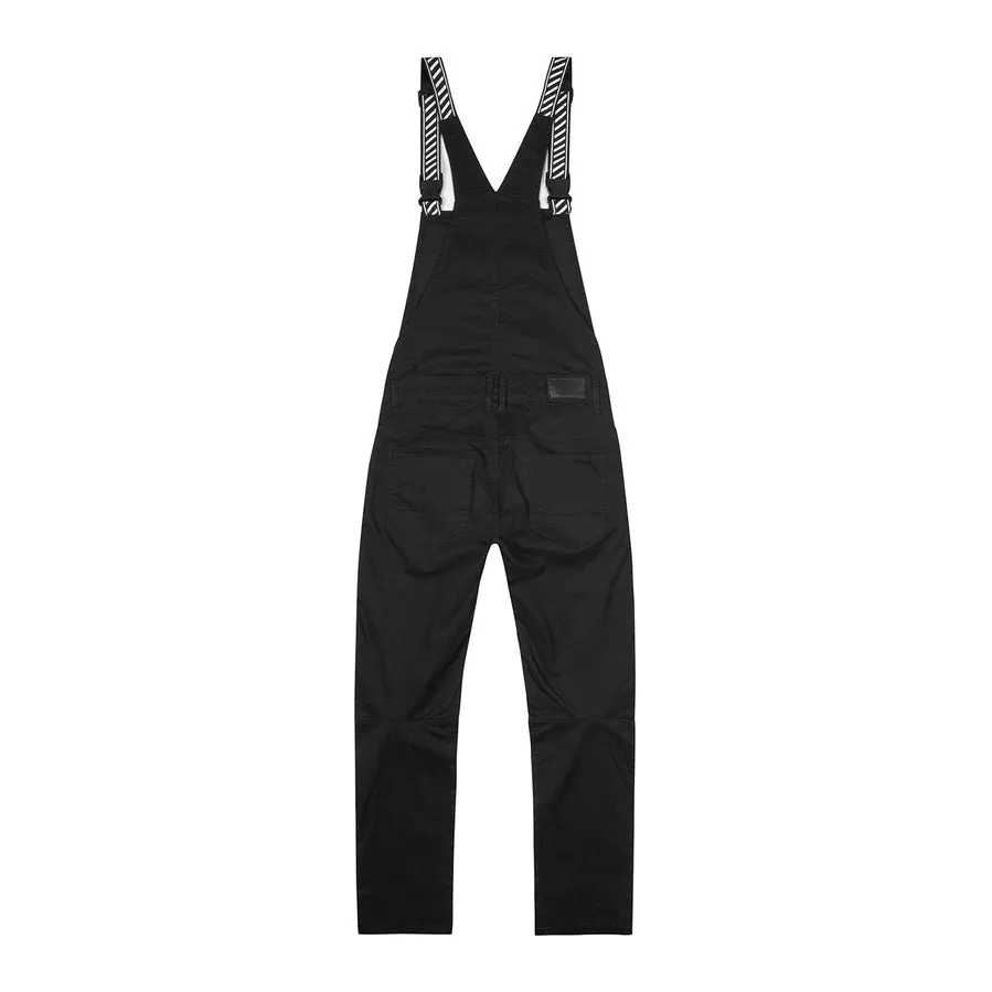 Printed Utility Twill Cargo Overalls - Jet Black