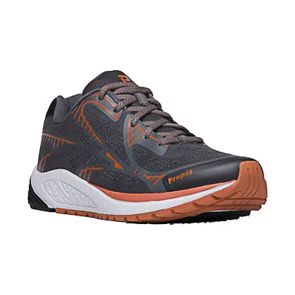 Propet's Men Walking Shoes - Propet One Lt MAA022M- Dark Grey/Burnt Orange