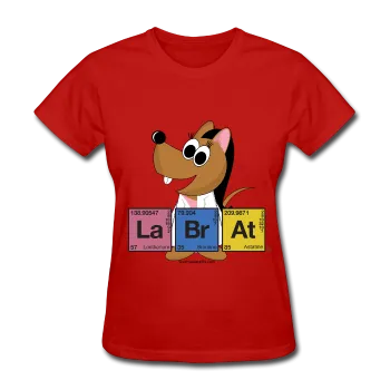 "Lab Rat Periodic Table" (brunette) - Women's T-Shirt