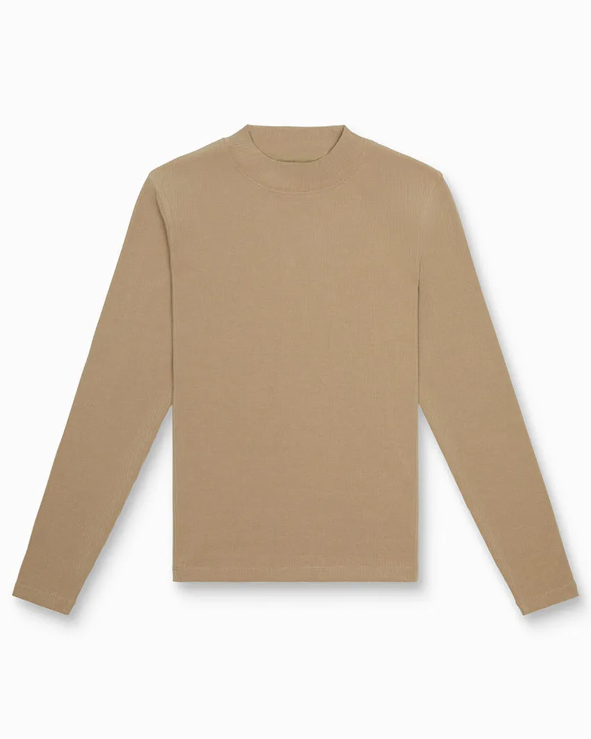 Rib Mockneck Long Sleeve