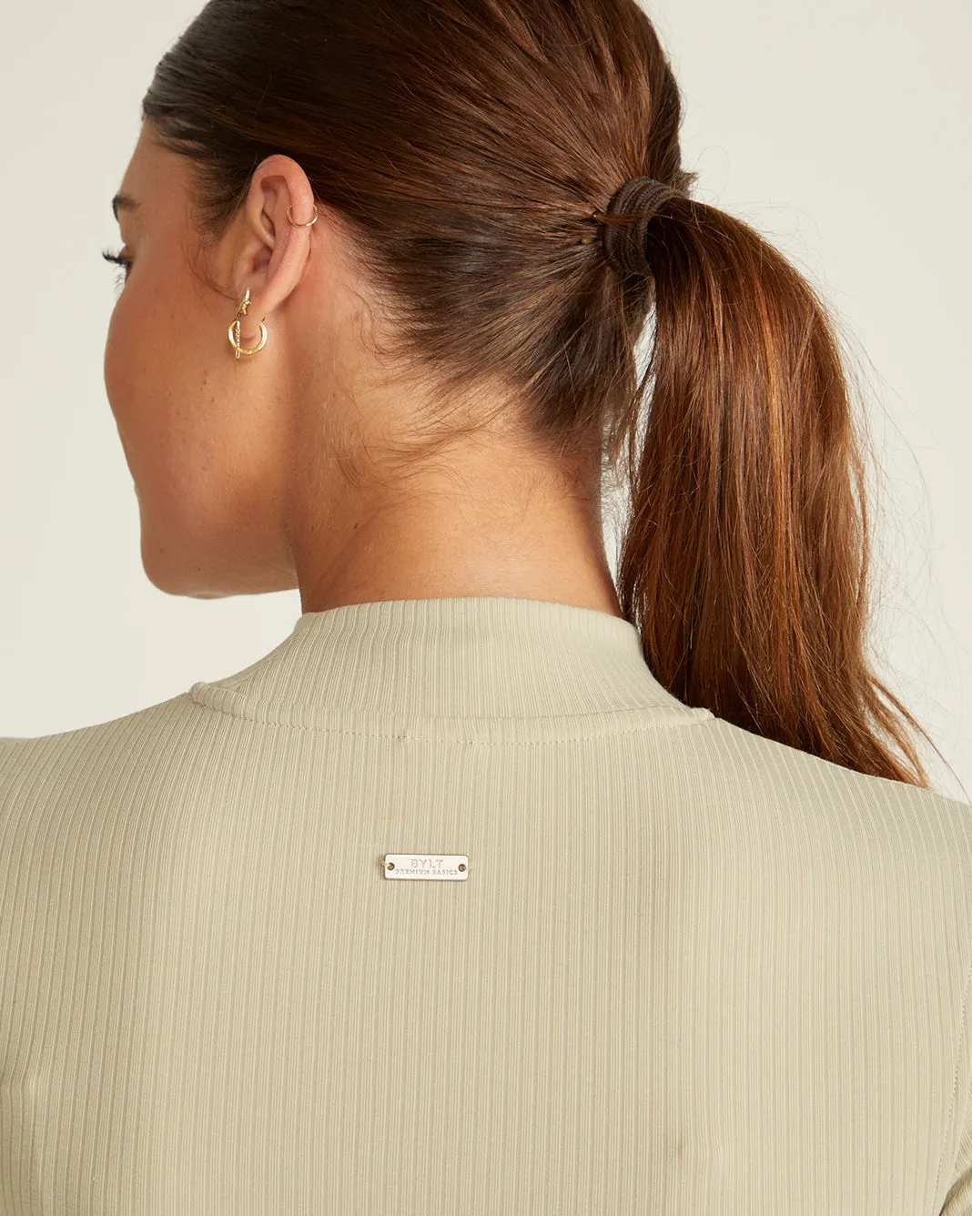 Rib Mockneck Long Sleeve